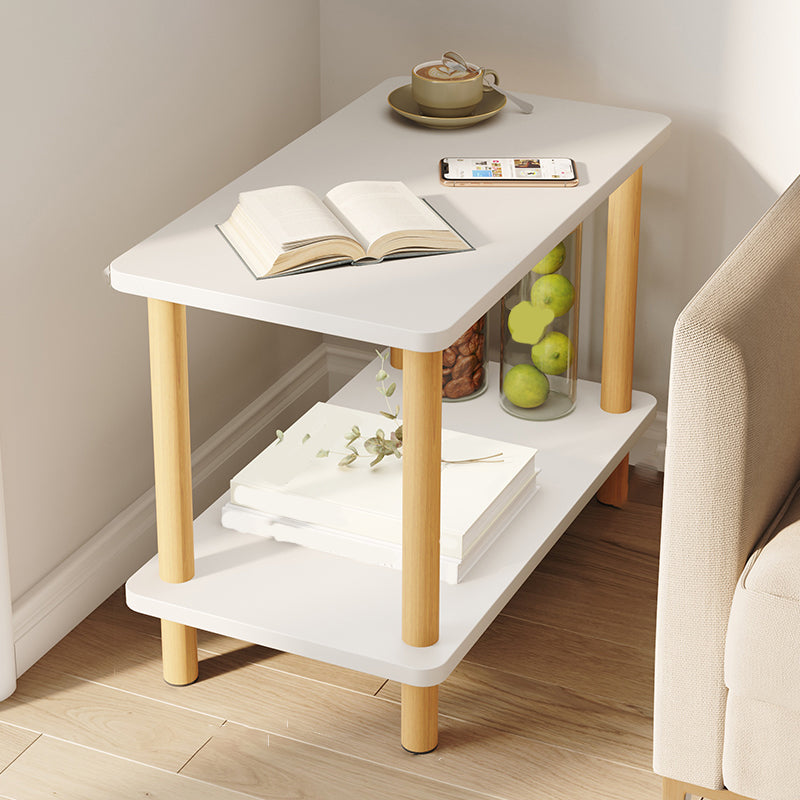 Modern Style Side End Snack Table Wooden with Storage End Table