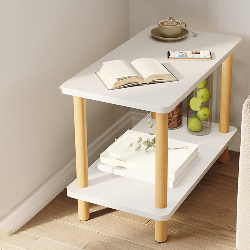 Modern Style Side End Snack Table Wooden with Storage End Table