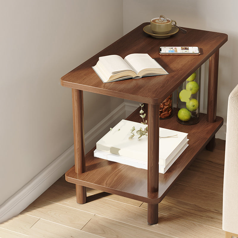 Modern Style Side End Snack Table Wooden with Storage End Table