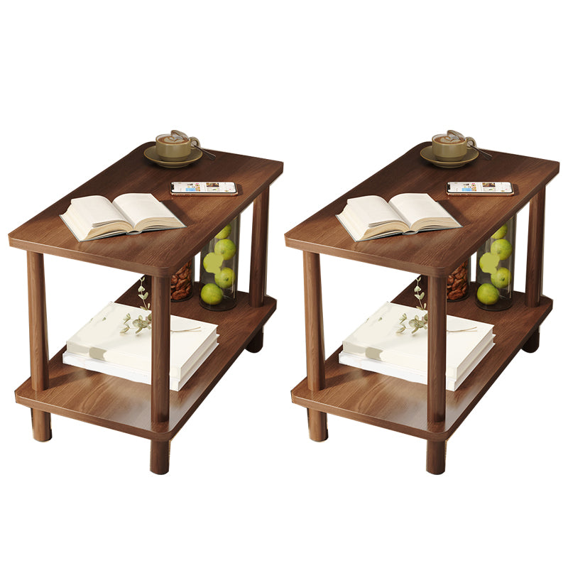Modern Style Side End Snack Table Wooden with Storage End Table