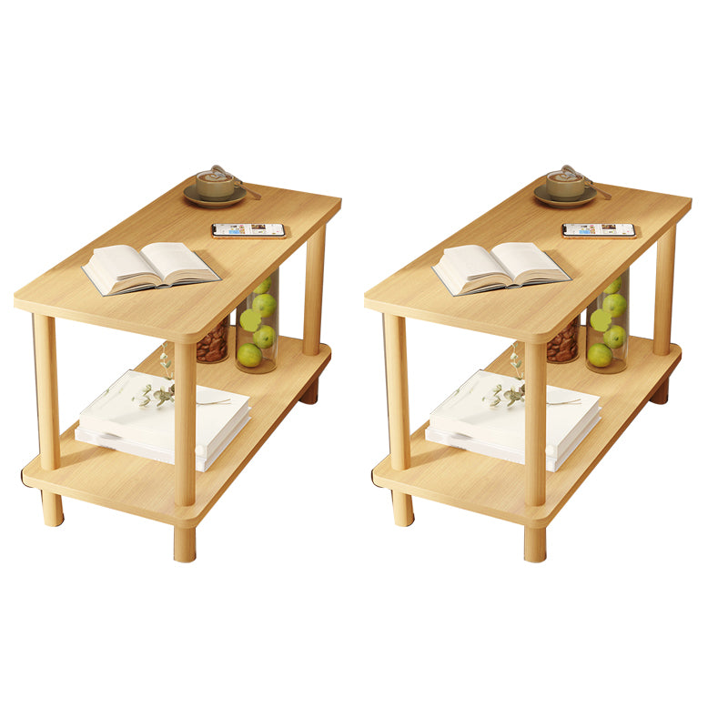 Modern Style Side End Snack Table Wooden with Storage End Table