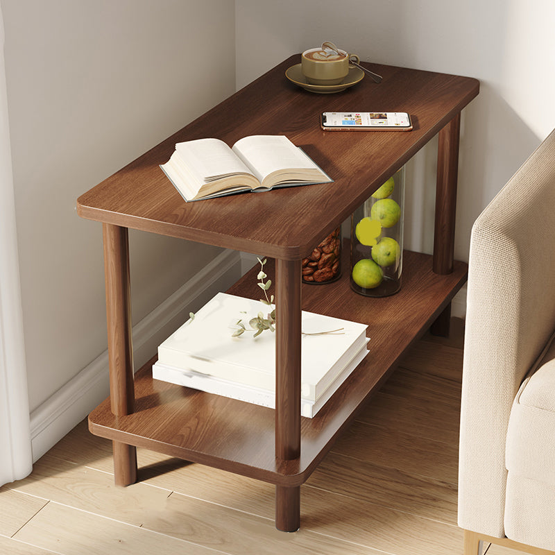 Modern Style Side End Snack Table Wooden with Storage End Table