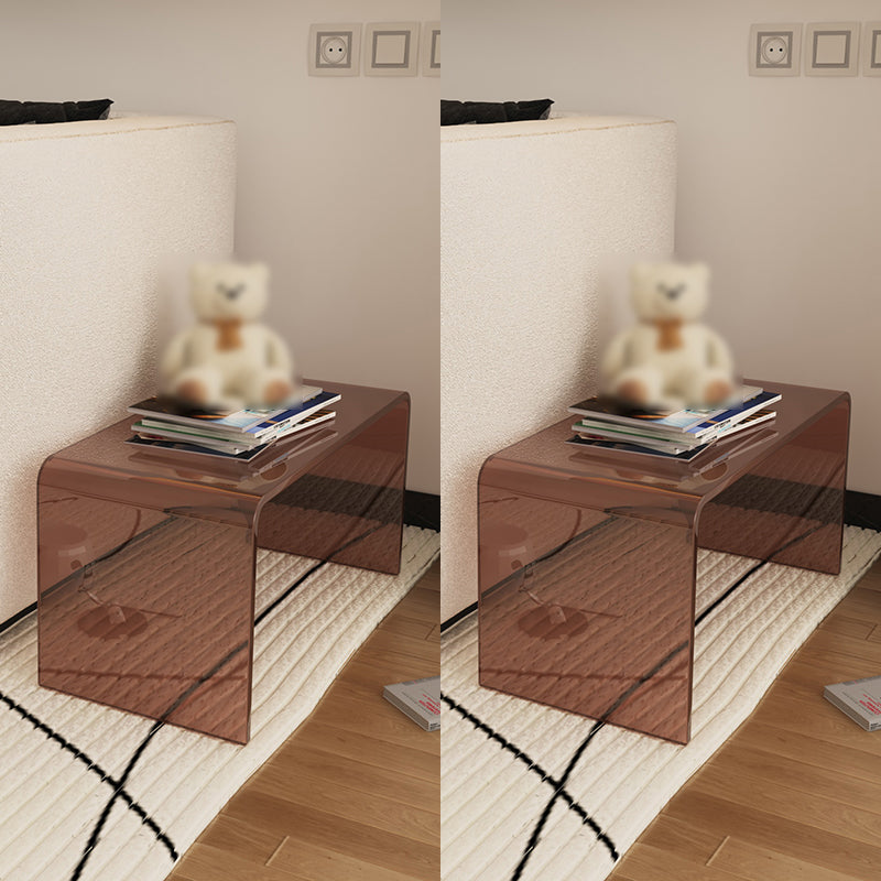 Modernistic Style Accent Side Table Rectangular Shape Plastic End Table