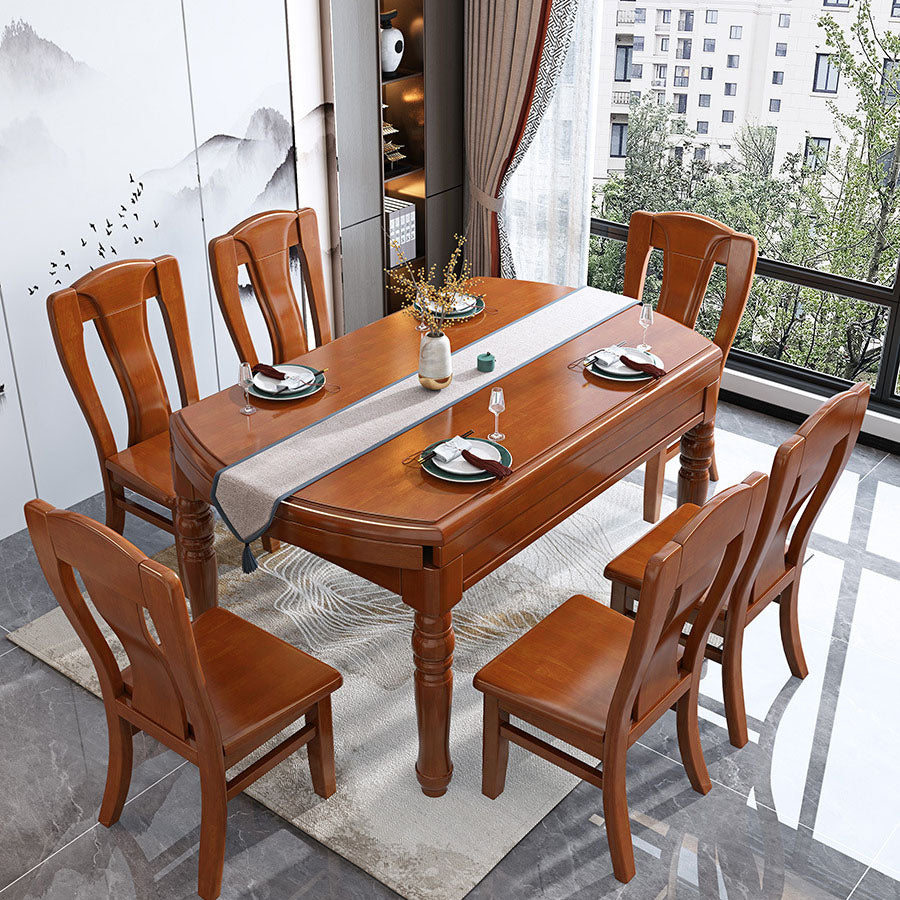 Traditional Oak Dining Table Extendable Dining Table for Kitchen