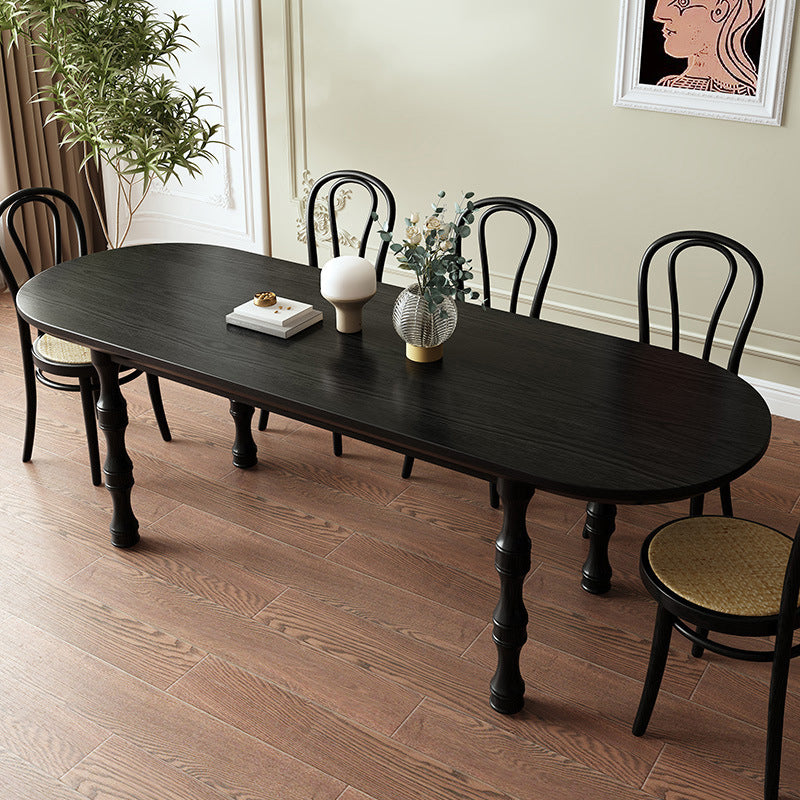 Modern Dining Room Dinner Table Wood 4 Legs Dining Table in Black