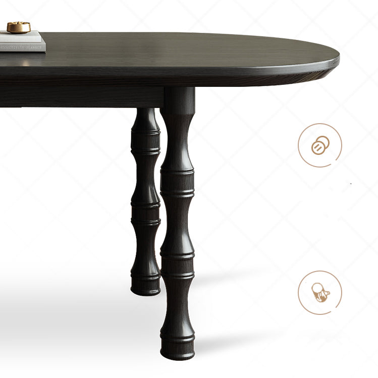 Modern Dining Room Dinner Table Wood 4 Legs Dining Table in Black