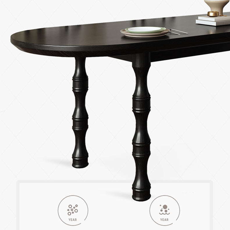 Modern Dining Room Dinner Table Wood 4 Legs Dining Table in Black