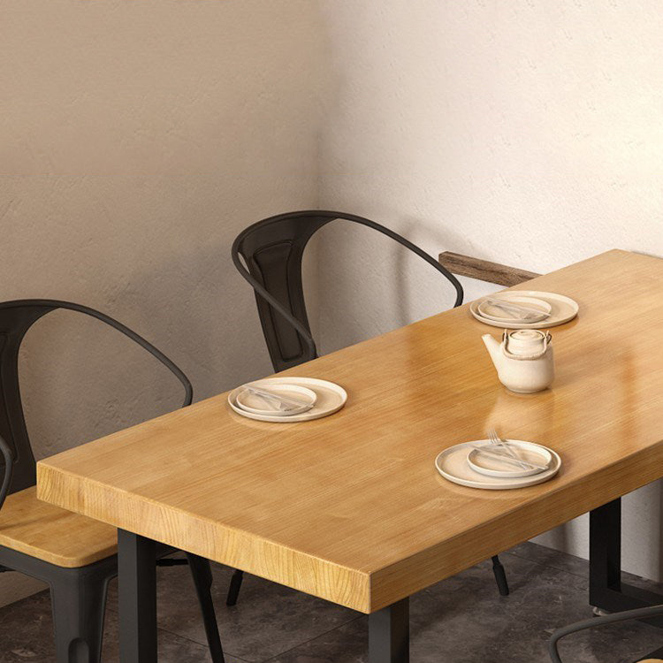 Dining Room Solid Wood Dining Table Rectangle Industrial Dinner Table