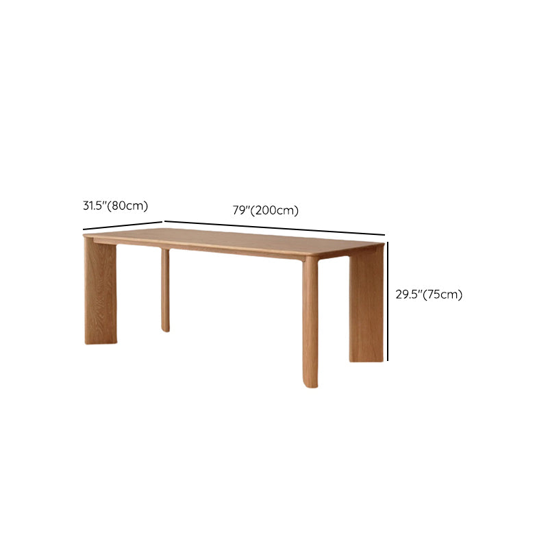 Solid Wood Dining Table Rectangle 4 Legs Dinner Table for Home Use