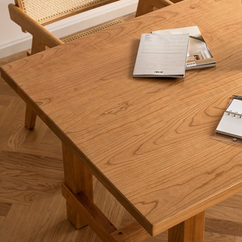Contemporary Kitchen Dinner Table Rectangle Solid Wood Dining Table
