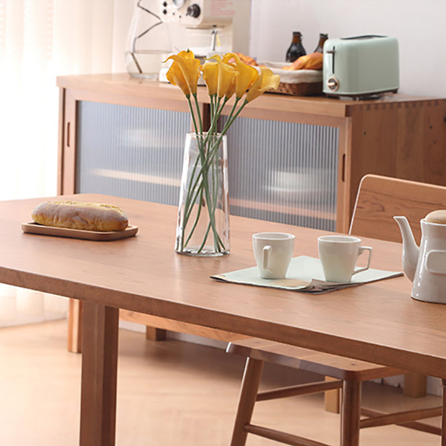 Contemporary Kitchen Dinner Table Solid Wood Rectangle Dining Table