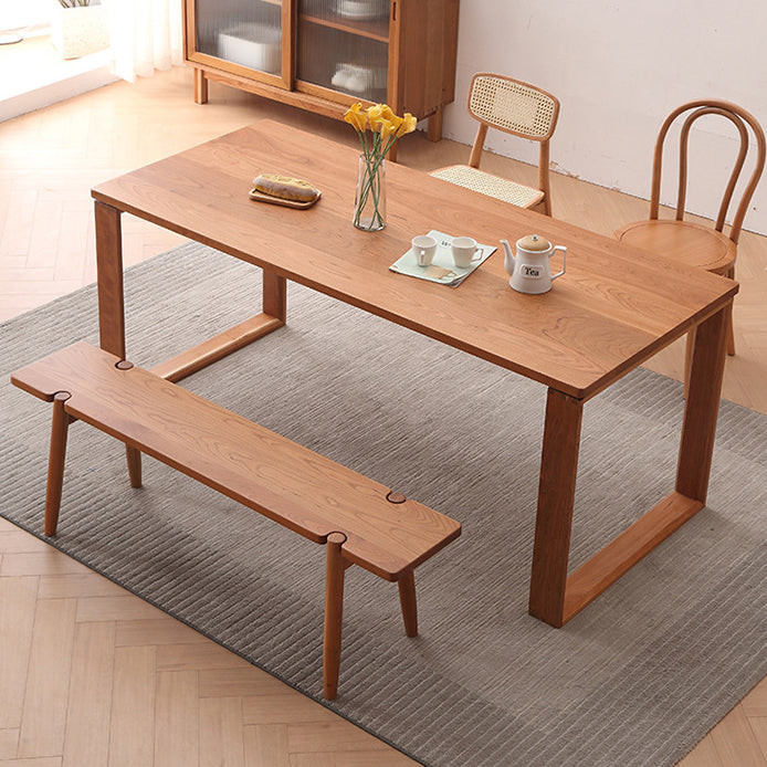 Contemporary Kitchen Dinner Table Solid Wood Rectangle Dining Table