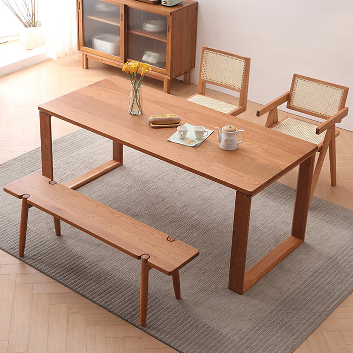 Contemporary Kitchen Dinner Table Solid Wood Rectangle Dining Table