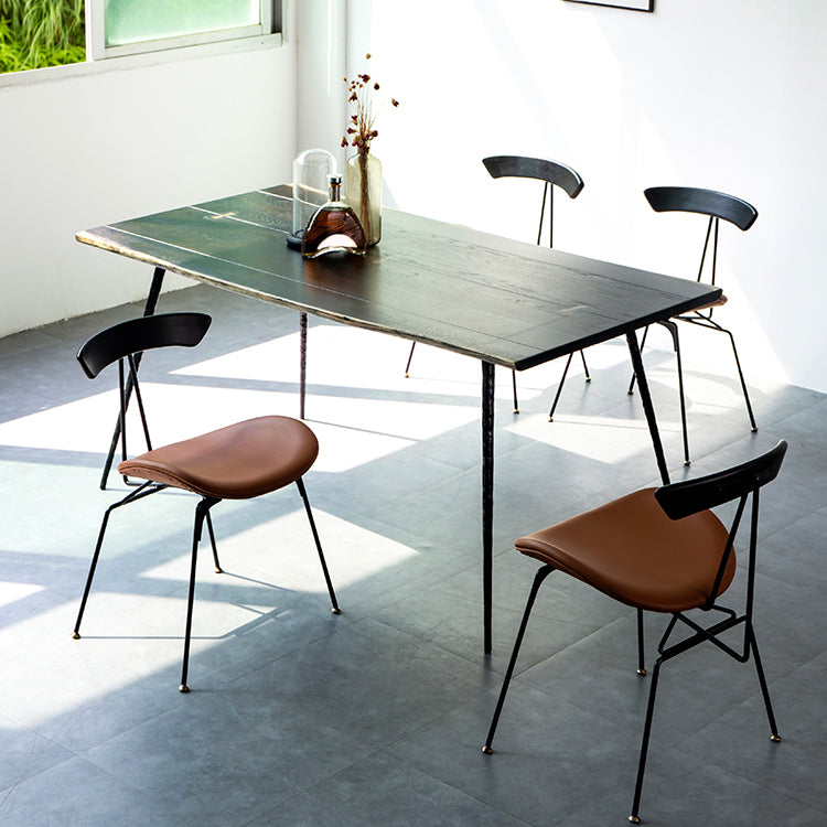 Industrial Dining Table Rectangle Wooden Dinner Table for Dining Room