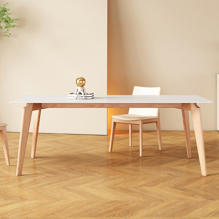 Sintered Stone Dining Table Wooden Base Dinner Table for Dining Room