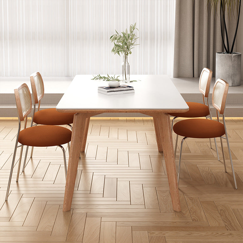 Contemporary Kitchen Dinner Table Rectangle 4 Legs Dining Table