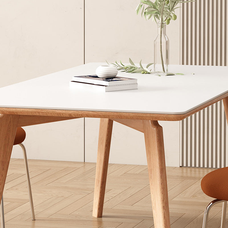 Contemporary Kitchen Dinner Table Rectangle 4 Legs Dining Table