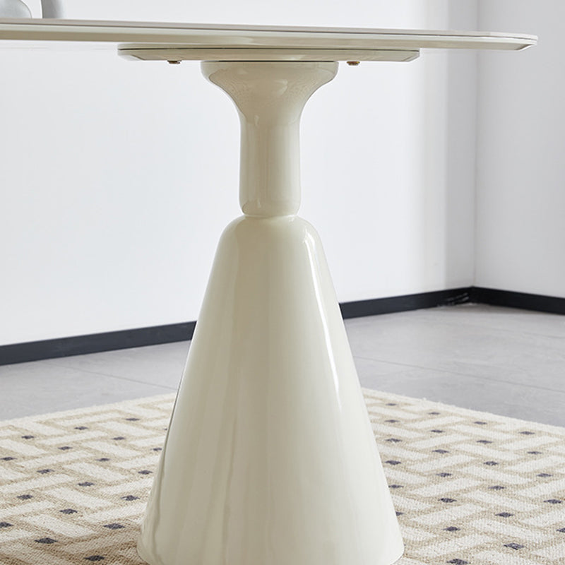 Modern Kitchen Dinner Table Oval Double Pedestal Dining Table
