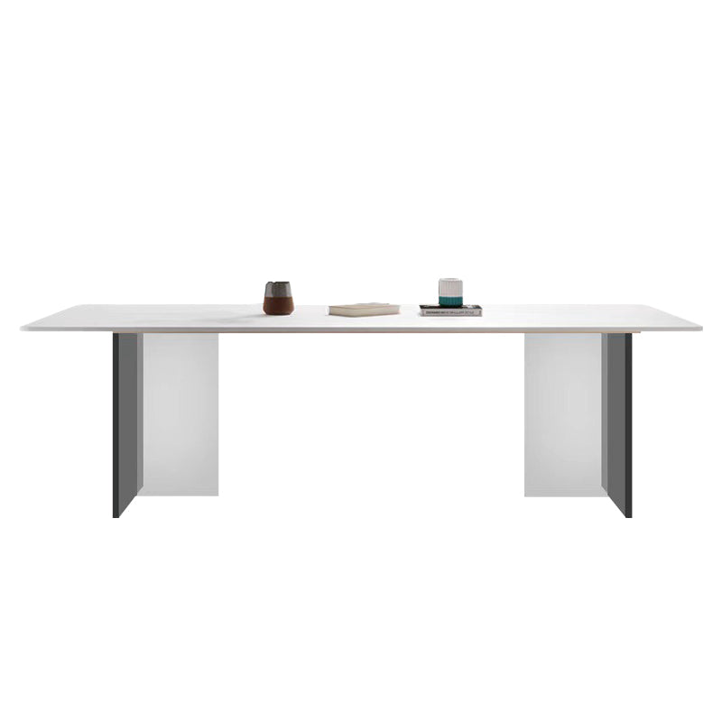 Contemporary Kitchen Dinner Table Stone Rectangle Dining Table