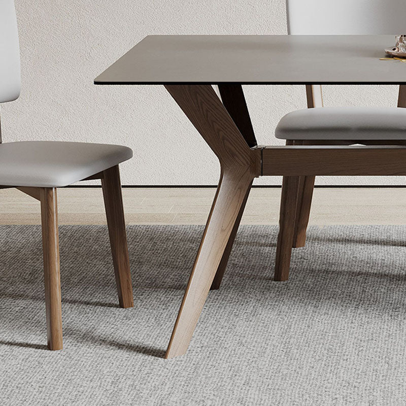 Rectangle Modern Dining Table Sintered Stone Dinner Table for Dining Room