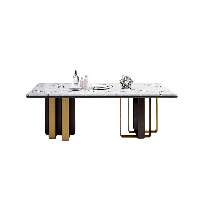 Faux Marble Dining Table Rectangle Dinner Table for Dining Room