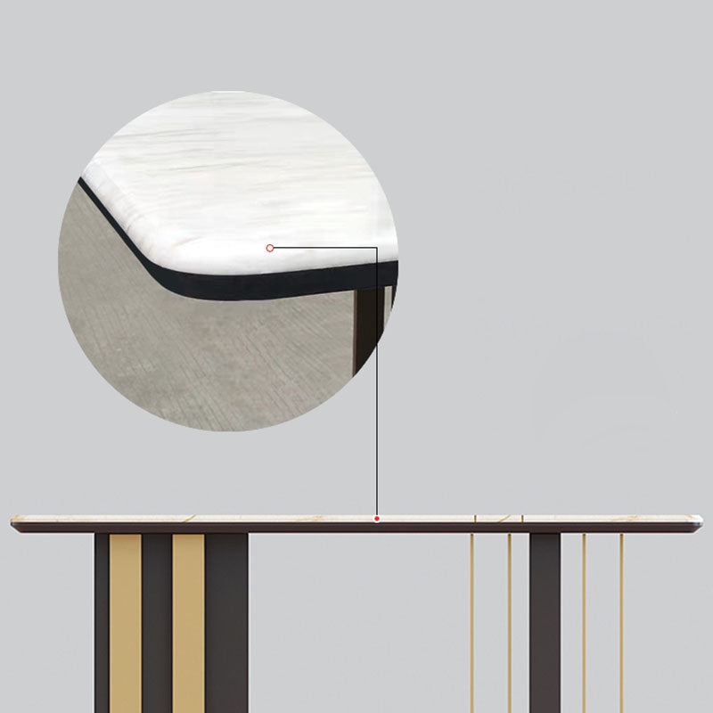 Faux Marble Dining Table Rectangle Dinner Table for Dining Room
