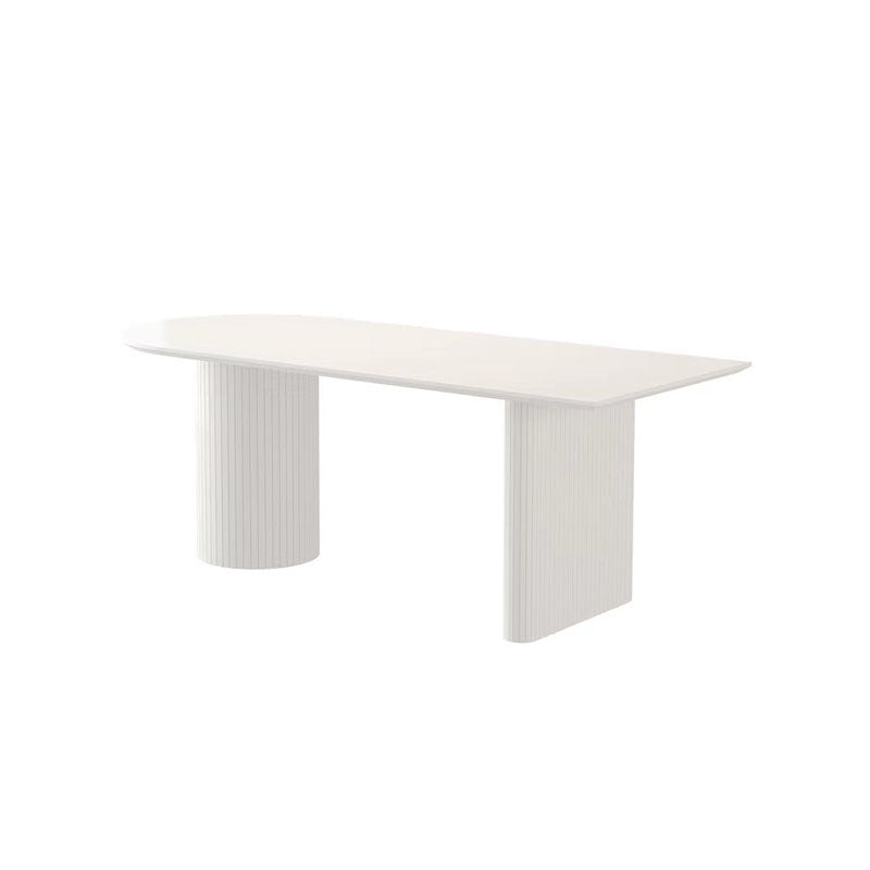 Sintered Stone Dining Table White Wooden Base Dinner Table for Dining Room
