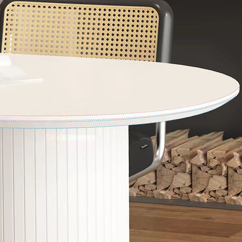 Sintered Stone Dining Table White Wooden Base Dinner Table for Dining Room