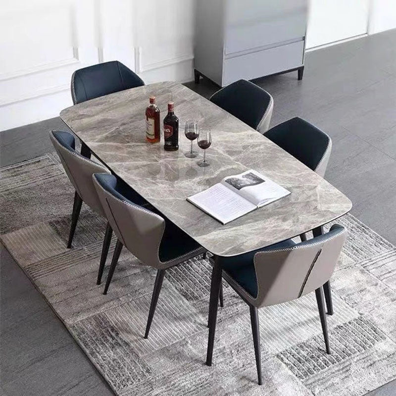 Sintered Stone Dining Table Rectangle 4 Legs Dinner Table for Dining Room