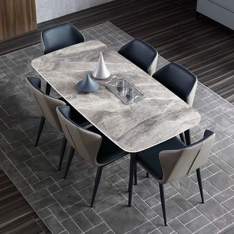 Sintered Stone Dining Table Rectangle 4 Legs Dinner Table for Dining Room