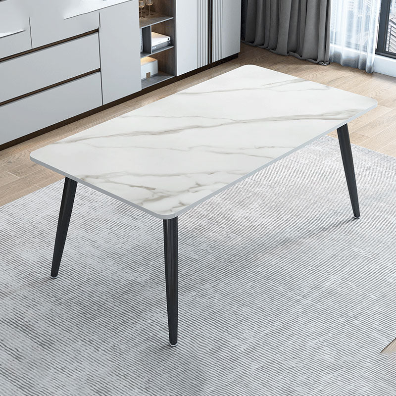 Dining Room Industrial Dinner Table Rectangle 4 Legs Dining Table