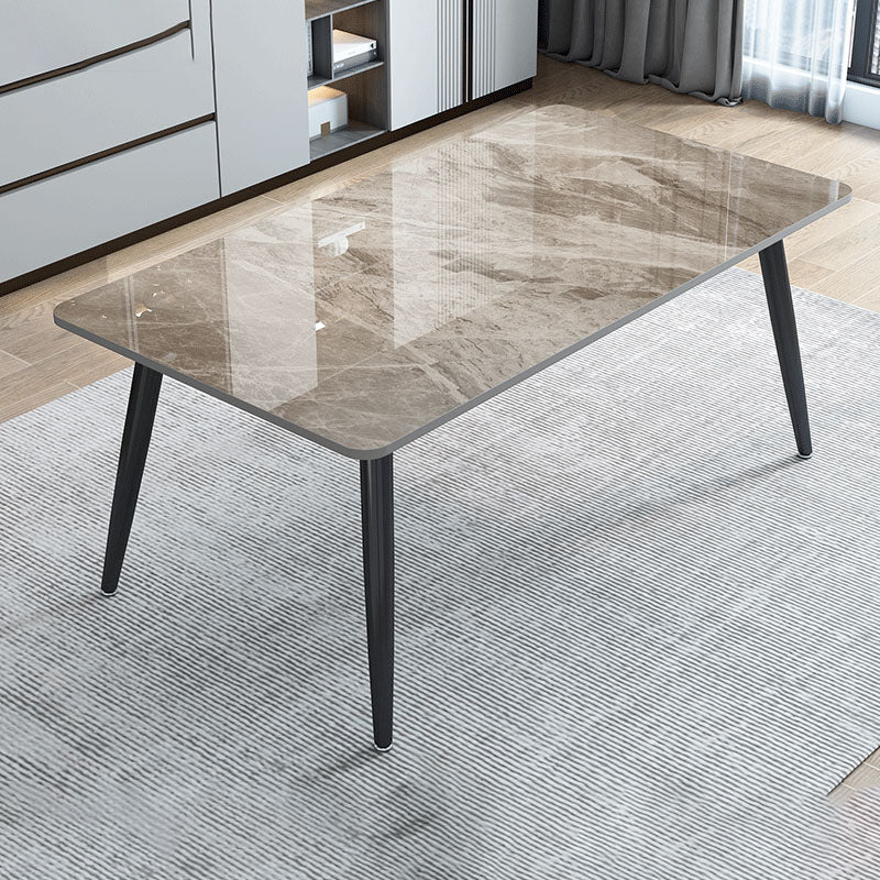 Dining Room Industrial Dinner Table Rectangle 4 Legs Dining Table
