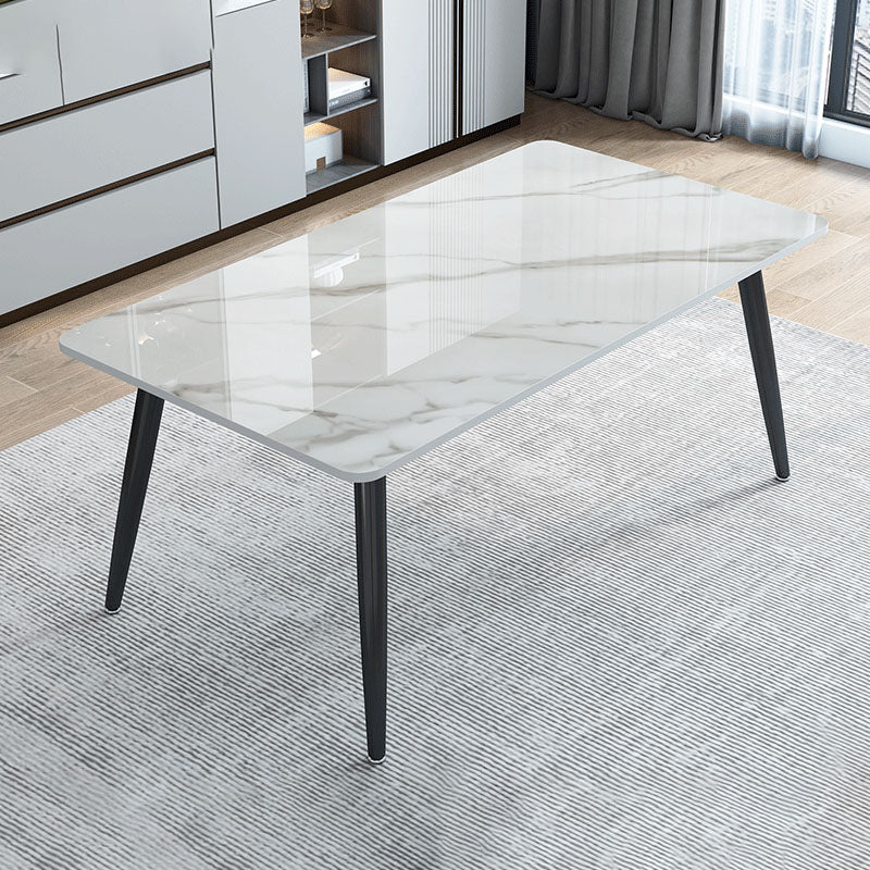 Dining Room Industrial Dinner Table Rectangle 4 Legs Dining Table