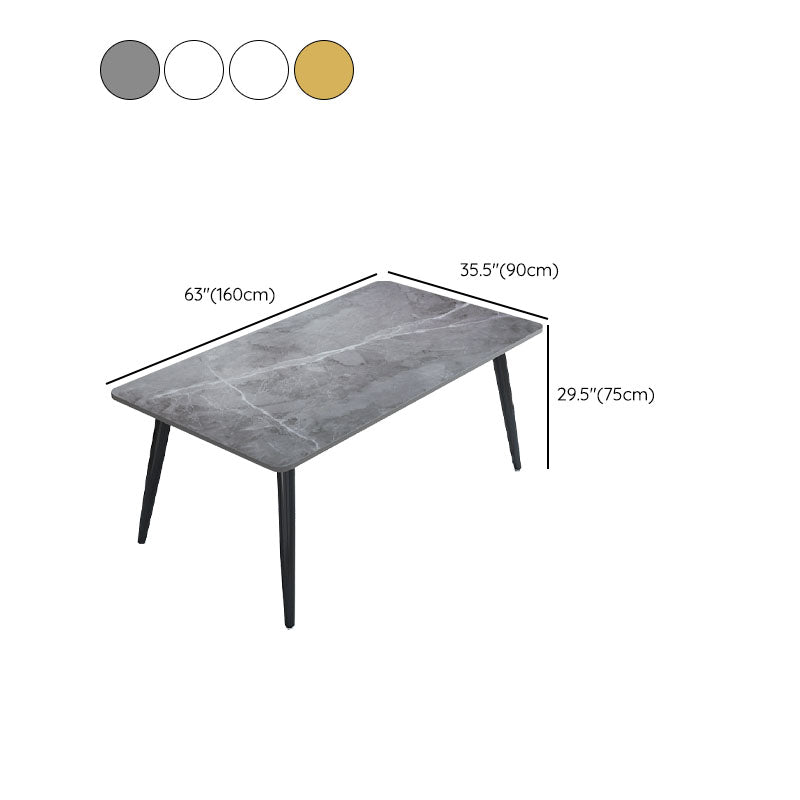 Dining Room Industrial Dinner Table Rectangle 4 Legs Dining Table