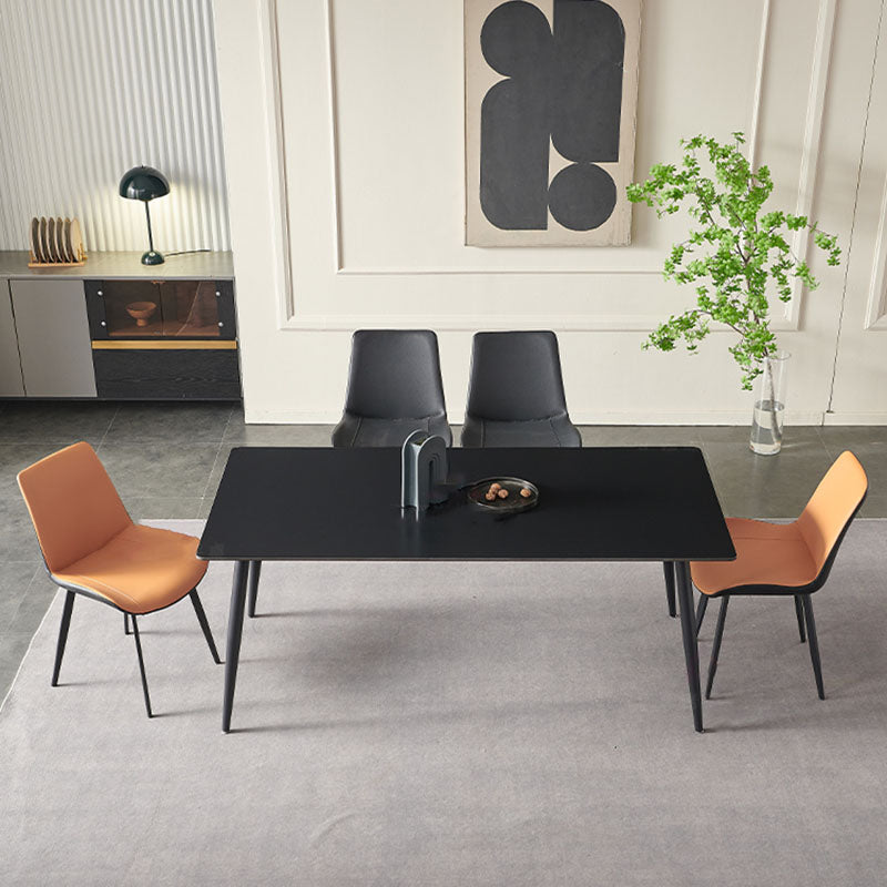 Industrial Kitchen Dinner Table Stone Rectangle 4 Legs Dining Table