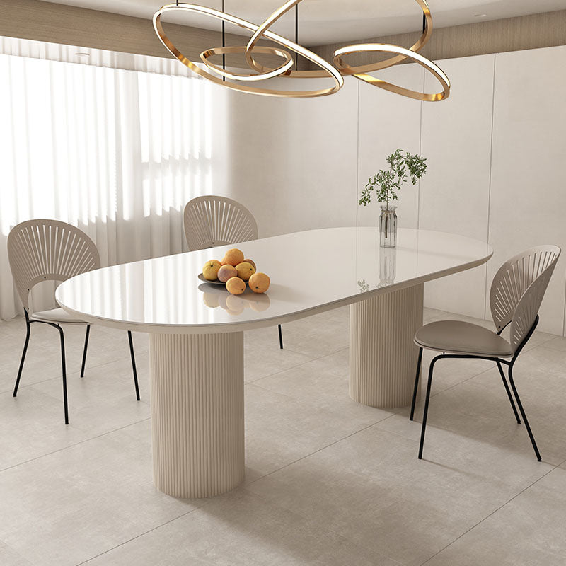 Kitchen Contemporary Dinner Table Double Pedestal Dining Table