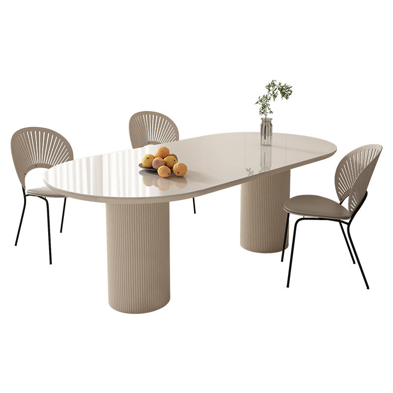 Kitchen Contemporary Dinner Table Double Pedestal Dining Table
