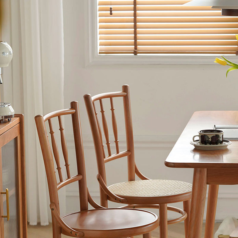 Modern Slat Back Side Chair Solid Wood Indoor Dining Chair for Living Room