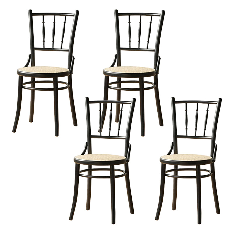 Modern Slat Back Side Chair Solid Wood Indoor Dining Chair for Living Room