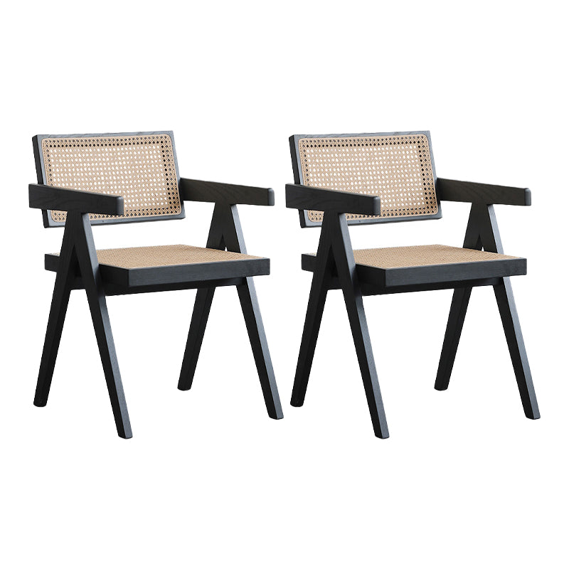 Solid Wood Arm Chair Open Back Dining Arm Chair for Living Room