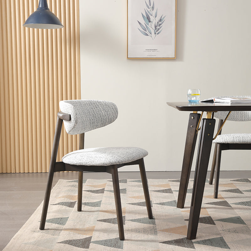 Modern Simple Side Chair Solid Wood Base Side Dining Chair for Living Room