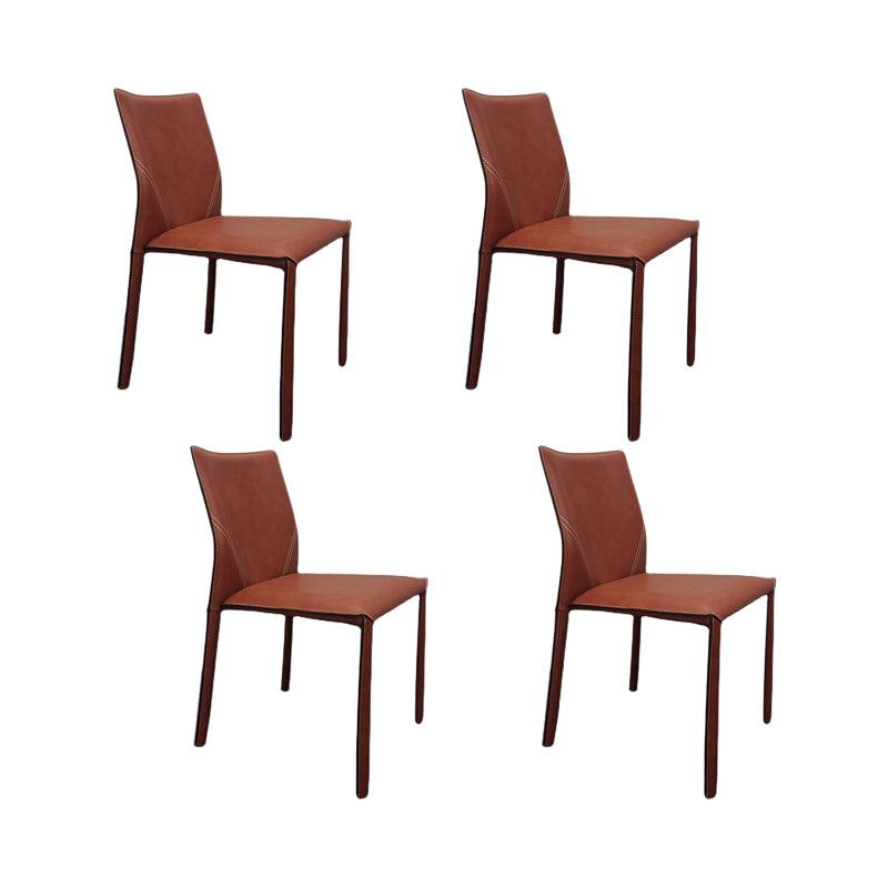 Upholstered Dining Chairs Faux Leather Chairs with Metal Base