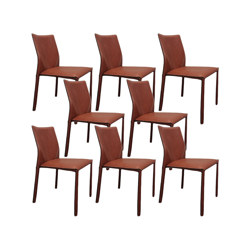 Upholstered Dining Chairs Faux Leather Chairs with Metal Base