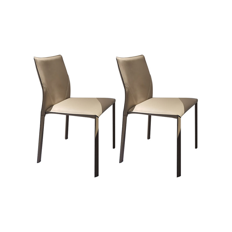 Upholstered Dining Chairs Faux Leather Chairs with Metal Base