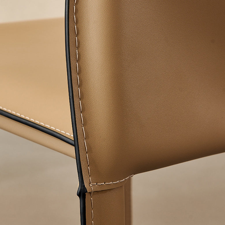 Upholstered Dining Chairs Faux Leather Chairs with Metal Base