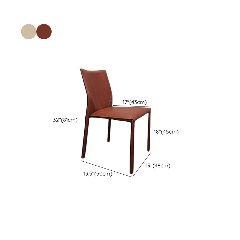 Upholstered Dining Chairs Faux Leather Chairs with Metal Base