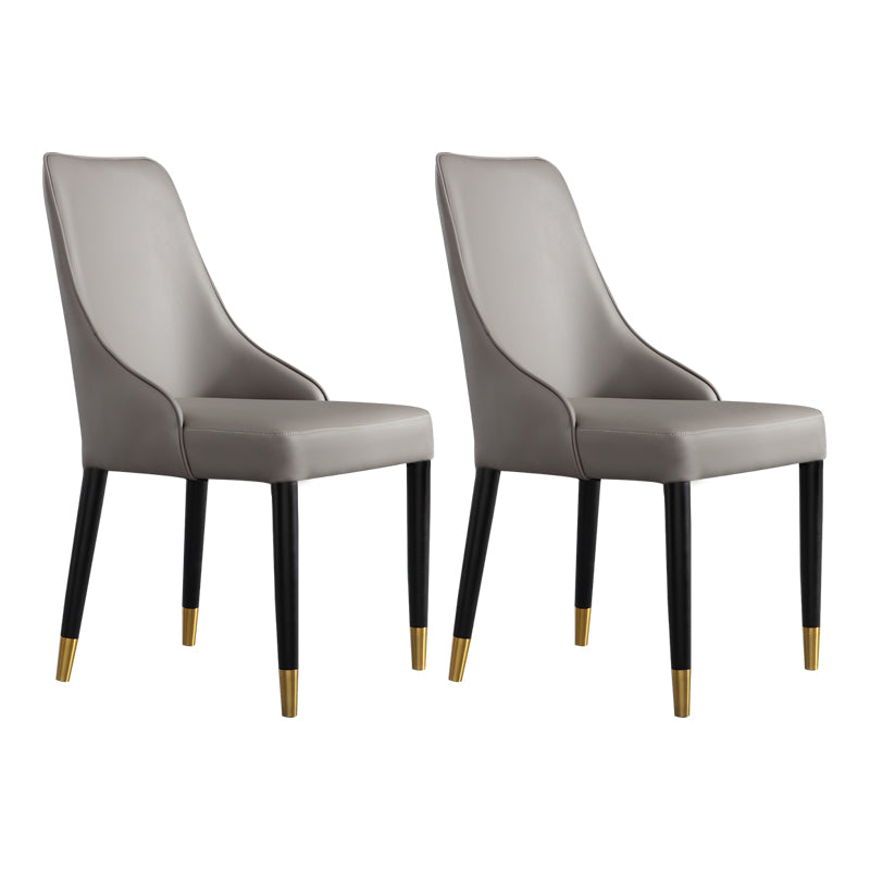 Modern Simple Side Chair Wooden Base Armless Dining Chair for Home Use