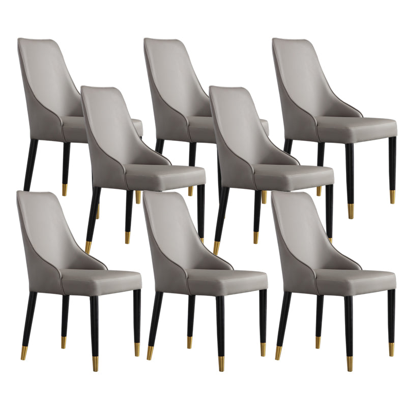 Modern Simple Side Chair Wooden Base Armless Dining Chair for Home Use