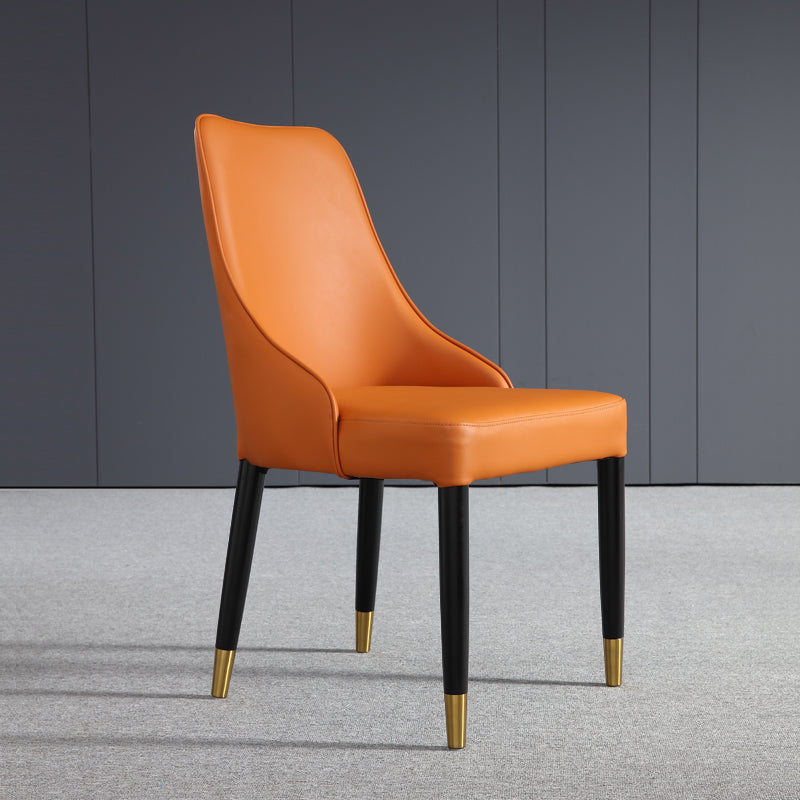 Modern Simple Side Chair Wooden Base Armless Dining Chair for Home Use