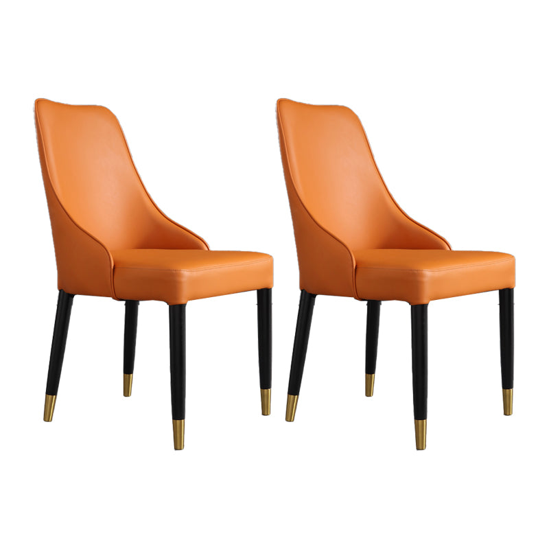 Modern Simple Side Chair Wooden Base Armless Dining Chair for Home Use